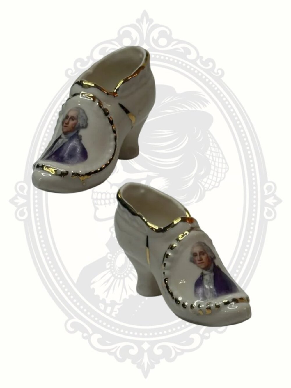 Vintage Mt Vernon George Washington Miniature Porcelain Shoe Figurine